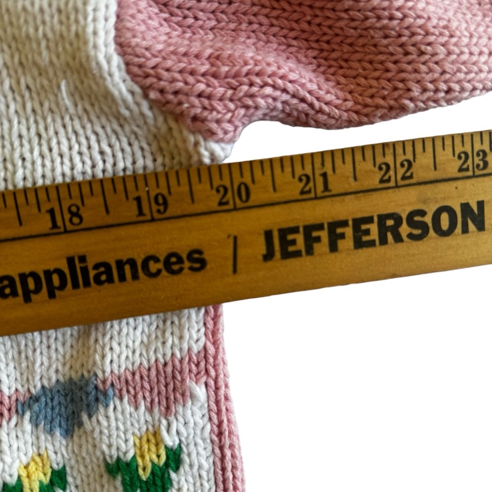 Alexandra Bartlett size LARGE Easter Sweater cardigan Pink bunny eggs Vintage - Picture 14 of 16